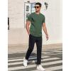 imageCOOFANDY Mens Casual Henley TShirts Summer Short Sleeve Cotton Shirts Basic Button Tee TopsDark Green