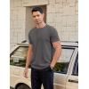 imageCOOFANDY Mens Casual Henley TShirts Summer Short Sleeve Cotton Shirts Basic Button Tee TopsDark Grey