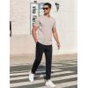 imageCOOFANDY Mens Casual Henley TShirts Summer Short Sleeve Cotton Shirts Basic Button Tee TopsKhaki