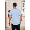 imageCOOFANDY Mens Casual Henley TShirts Summer Short Sleeve Cotton Shirts Basic Button Tee TopsLight Blue
