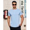 imageCOOFANDY Mens Casual Henley TShirts Summer Short Sleeve Cotton Shirts Basic Button Tee TopsLight Blue