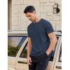 imageCOOFANDY Mens Casual Henley TShirts Summer Short Sleeve Cotton Shirts Basic Button Tee TopsNavy Blue