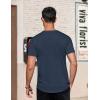 imageCOOFANDY Mens Casual Henley TShirts Summer Short Sleeve Cotton Shirts Basic Button Tee TopsNavy Blue