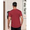imageCOOFANDY Mens Casual Henley TShirts Summer Short Sleeve Cotton Shirts Basic Button Tee TopsWine Red
