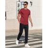 imageCOOFANDY Mens Casual Henley TShirts Summer Short Sleeve Cotton Shirts Basic Button Tee TopsWine Red
