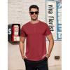 imageCOOFANDY Mens Casual Henley TShirts Summer Short Sleeve Cotton Shirts Basic Button Tee TopsWine Red