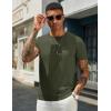 imageCOOFANDY Mens Crewneck Sweater Short Sleeve Knit Pullover Casual Basic Tops Classic Fashion TeesArmy Green