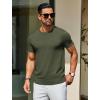 imageCOOFANDY Mens Crewneck Sweater Short Sleeve Knit Pullover Casual Basic Tops Classic Fashion TeesArmy Green