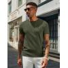 imageCOOFANDY Mens Crewneck Sweater Short Sleeve Knit Pullover Casual Basic Tops Classic Fashion TeesArmy Green