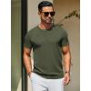 imageCOOFANDY Mens Crewneck Sweater Short Sleeve Knit Pullover Casual Basic Tops Classic Fashion TeesArmy Green