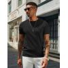imageCOOFANDY Mens Crewneck Sweater Short Sleeve Knit Pullover Casual Basic Tops Classic Fashion TeesBlack