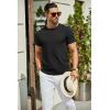 imageCOOFANDY Mens Crewneck Sweater Short Sleeve Knit Pullover Casual Basic Tops Classic Fashion TeesBlack