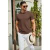 imageCOOFANDY Mens Crewneck Sweater Short Sleeve Knit Pullover Casual Basic Tops Classic Fashion TeesBrown