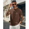 imageCOOFANDY Mens Crewneck Sweater Short Sleeve Knit Pullover Casual Basic Tops Classic Fashion TeesBrown
