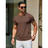 imageCOOFANDY Mens Crewneck Sweater Short Sleeve Knit Pullover Casual Basic Tops Classic Fashion TeesBrown