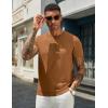 imageCOOFANDY Mens Crewneck Sweater Short Sleeve Knit Pullover Casual Basic Tops Classic Fashion TeesCaramel