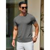 imageCOOFANDY Mens Crewneck Sweater Short Sleeve Knit Pullover Casual Basic Tops Classic Fashion TeesDark Grey