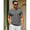 imageCOOFANDY Mens Crewneck Sweater Short Sleeve Knit Pullover Casual Basic Tops Classic Fashion TeesDark Grey