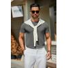 imageCOOFANDY Mens Crewneck Sweater Short Sleeve Knit Pullover Casual Basic Tops Classic Fashion TeesDark Grey