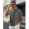 imageCOOFANDY Mens Crewneck Sweater Short Sleeve Knit Pullover Casual Basic Tops Classic Fashion TeesDark Grey