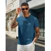 imageCOOFANDY Mens Crewneck Sweater Short Sleeve Knit Pullover Casual Basic Tops Classic Fashion TeesDemin Blue