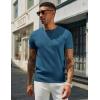 imageCOOFANDY Mens Crewneck Sweater Short Sleeve Knit Pullover Casual Basic Tops Classic Fashion TeesDemin Blue
