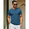 imageCOOFANDY Mens Crewneck Sweater Short Sleeve Knit Pullover Casual Basic Tops Classic Fashion TeesDemin Blue