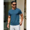 imageCOOFANDY Mens Crewneck Sweater Short Sleeve Knit Pullover Casual Basic Tops Classic Fashion TeesDemin Blue