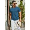 imageCOOFANDY Mens Crewneck Sweater Short Sleeve Knit Pullover Casual Basic Tops Classic Fashion TeesDemin Blue