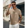 imageCOOFANDY Mens Crewneck Sweater Short Sleeve Knit Pullover Casual Basic Tops Classic Fashion TeesKhaki