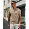 imageCOOFANDY Mens Crewneck Sweater Short Sleeve Knit Pullover Casual Basic Tops Classic Fashion TeesKhaki
