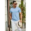 imageCOOFANDY Mens Crewneck Sweater Short Sleeve Knit Pullover Casual Basic Tops Classic Fashion TeesLight Blue