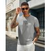 imageCOOFANDY Mens Crewneck Sweater Short Sleeve Knit Pullover Casual Basic Tops Classic Fashion TeesLight Grey