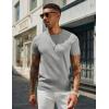 imageCOOFANDY Mens Crewneck Sweater Short Sleeve Knit Pullover Casual Basic Tops Classic Fashion TeesLight Grey
