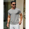 imageCOOFANDY Mens Crewneck Sweater Short Sleeve Knit Pullover Casual Basic Tops Classic Fashion TeesLight Grey