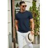 imageCOOFANDY Mens Crewneck Sweater Short Sleeve Knit Pullover Casual Basic Tops Classic Fashion TeesNavy Blue
