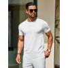 imageCOOFANDY Mens Crewneck Sweater Short Sleeve Knit Pullover Casual Basic Tops Classic Fashion TeesWhite