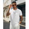 imageCOOFANDY Mens Crewneck Sweater Short Sleeve Knit Pullover Casual Basic Tops Classic Fashion TeesWhite