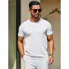 imageCOOFANDY Mens Crewneck Sweater Short Sleeve Knit Pullover Casual Basic Tops Classic Fashion TeesWhite