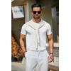 imageCOOFANDY Mens Crewneck Sweater Short Sleeve Knit Pullover Casual Basic Tops Classic Fashion TeesWhite