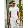 imageCOOFANDY Mens Crewneck Sweater Short Sleeve Knit Pullover Casual Basic Tops Classic Fashion TeesWhite
