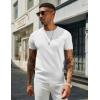 imageCOOFANDY Mens Crewneck Sweater Short Sleeve Knit Pullover Casual Basic Tops Classic Fashion TeesWhite