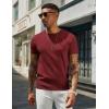 imageCOOFANDY Mens Crewneck Sweater Short Sleeve Knit Pullover Casual Basic Tops Classic Fashion TeesWine Red