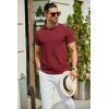 imageCOOFANDY Mens Crewneck Sweater Short Sleeve Knit Pullover Casual Basic Tops Classic Fashion TeesWine Red