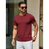 imageCOOFANDY Mens Crewneck Sweater Short Sleeve Knit Pullover Casual Basic Tops Classic Fashion TeesWine Red