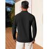 imageCOOFANDY Mens Henley Shirt Long Sleeve Lightweight Casual TShirt Summer Beach Hippie Tee ShirtBlack