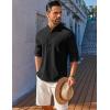 imageCOOFANDY Mens Henley Shirt Long Sleeve Lightweight Casual TShirt Summer Beach Hippie Tee ShirtBlack