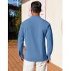 imageCOOFANDY Mens Henley Shirt Long Sleeve Lightweight Casual TShirt Summer Beach Hippie Tee ShirtBlue