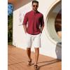 imageCOOFANDY Mens Henley Shirt Long Sleeve Lightweight Casual TShirt Summer Beach Hippie Tee ShirtDark Red