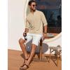 imageCOOFANDY Mens Henley Shirt Long Sleeve Lightweight Casual TShirt Summer Beach Hippie Tee ShirtKhaki